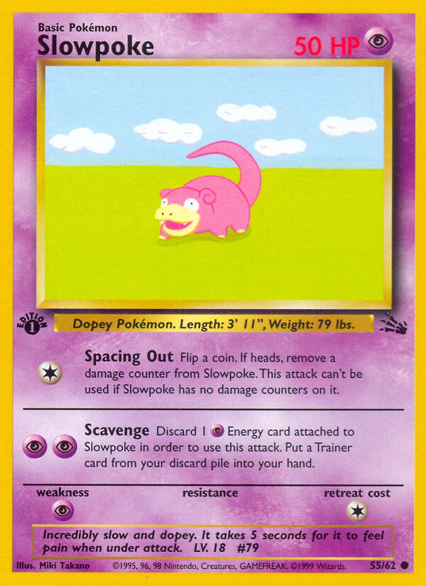 Slowpoke (055/62) Reverse Holo card image