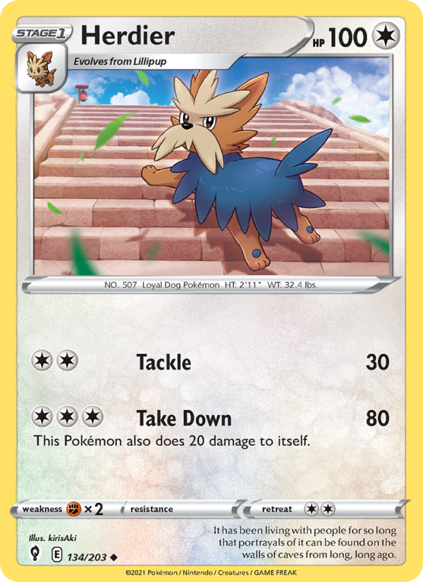 Herdier (134/203) Reverse Holo card image