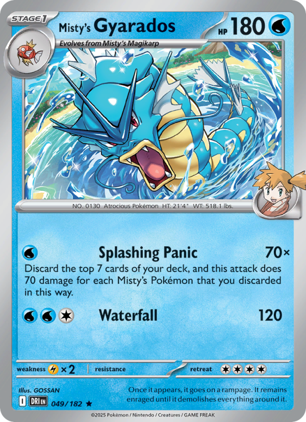 Misty's Gyarados (049/182) Reverse Holo card image