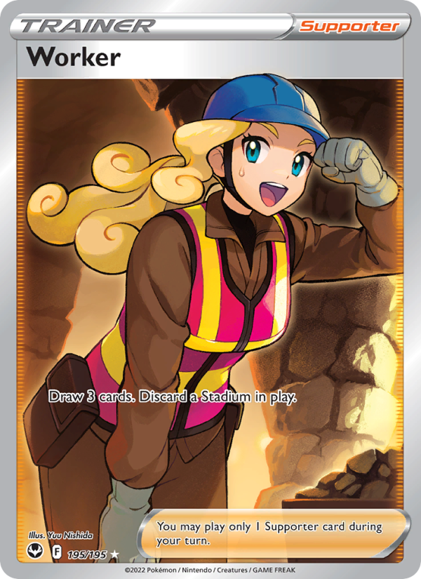 Worker (195/195) Holographic card image