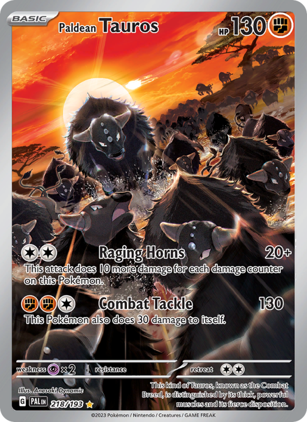 Paldean Tauros (218/193) Holographic card image