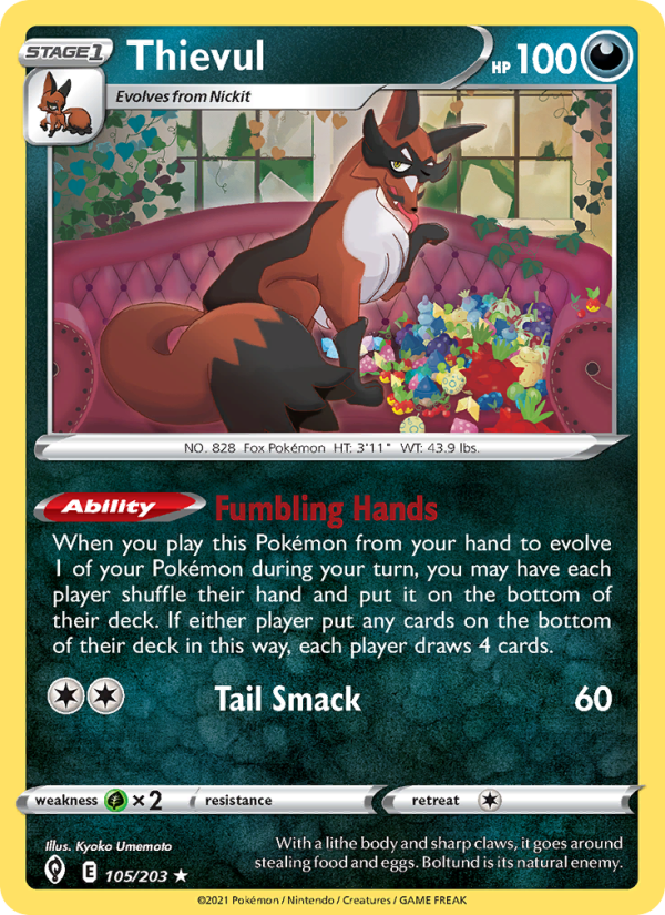 Thievul (105/203) Reverse Holo card image