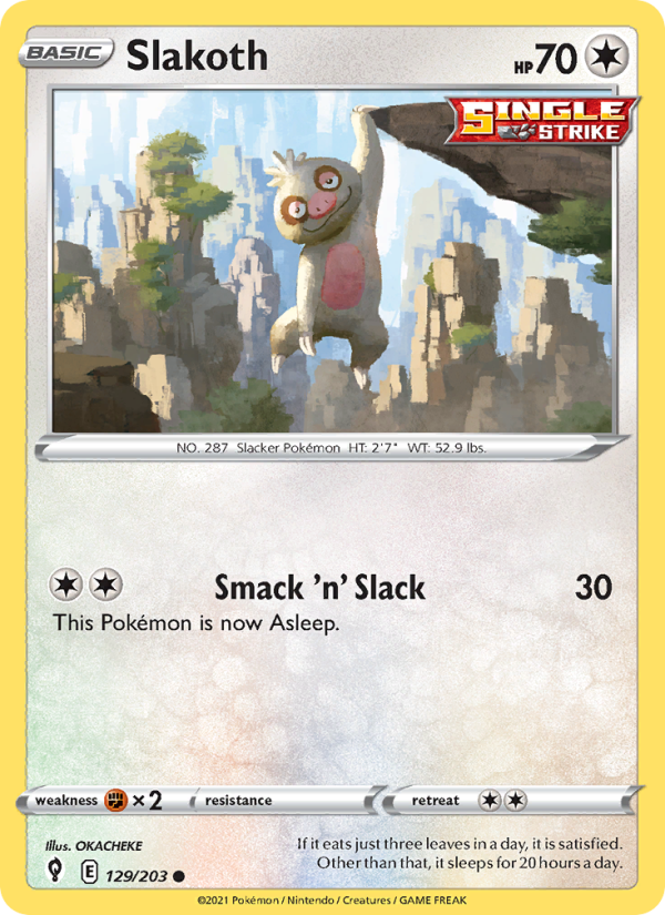 Slakoth (129/203) Reverse Holo card image