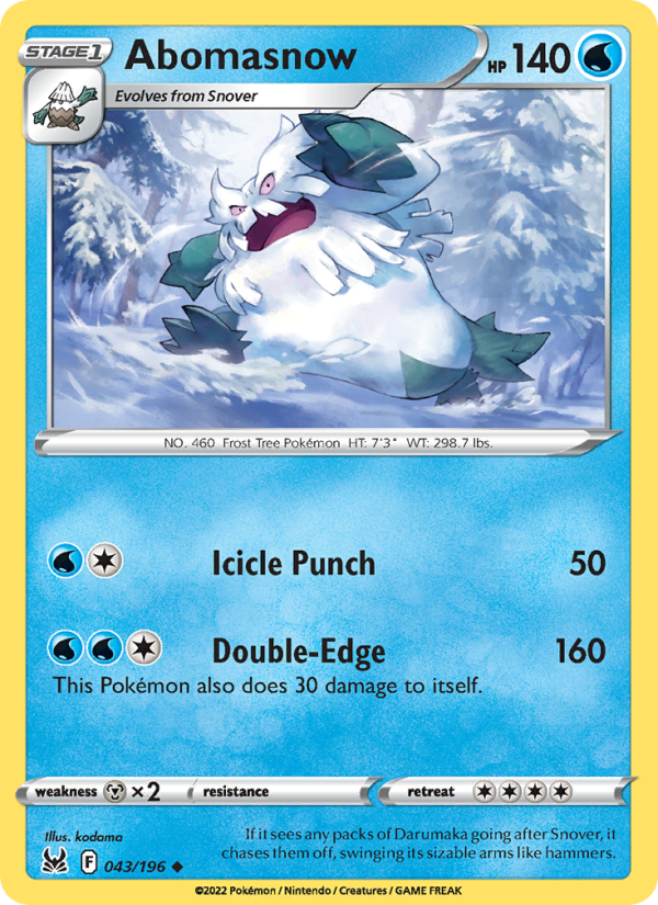 Abomasnow (043/196) Reverse Holo card image