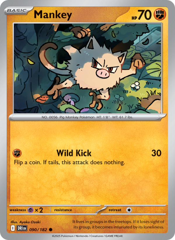 Mankey (090/182) Reverse Holo card image