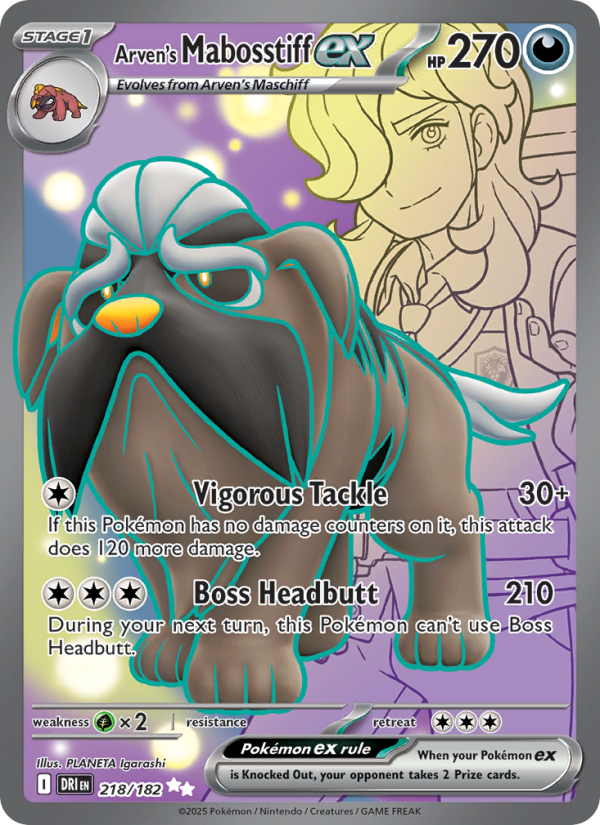 Arven's Mabosstiff ex (218/182) Reverse Holo card image