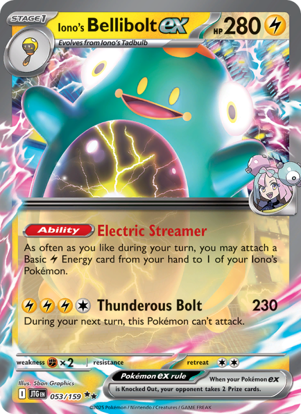 Iono's Bellibolt ex (053/159) Reverse Holo card image