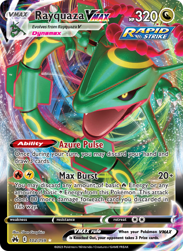 Rayquaza VMAX (102/159) Holographic card image