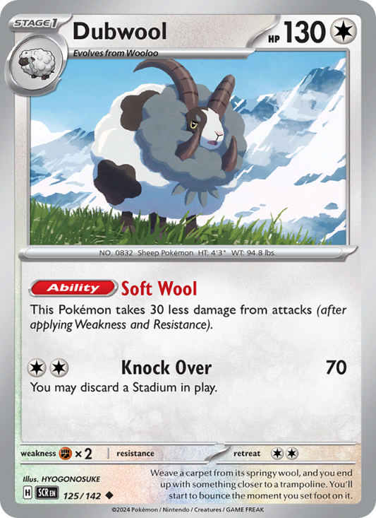 Dubwool (125/142) Reverse Holo card image