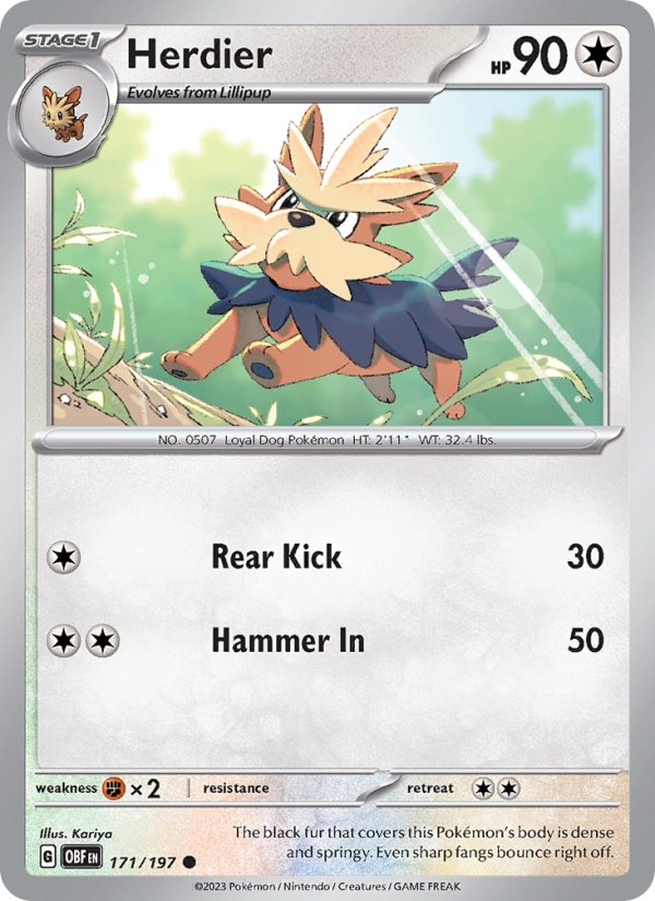 Herdier (171/197) Reverse Holo card image