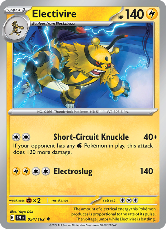 Electivire (054/162) Reverse Holo card image