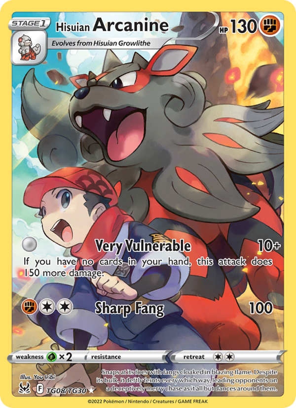 Hisuian Arcanine (TG08/196) Holographic card image