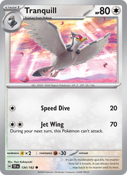 Tranquill (134/162) Reverse Holo card image