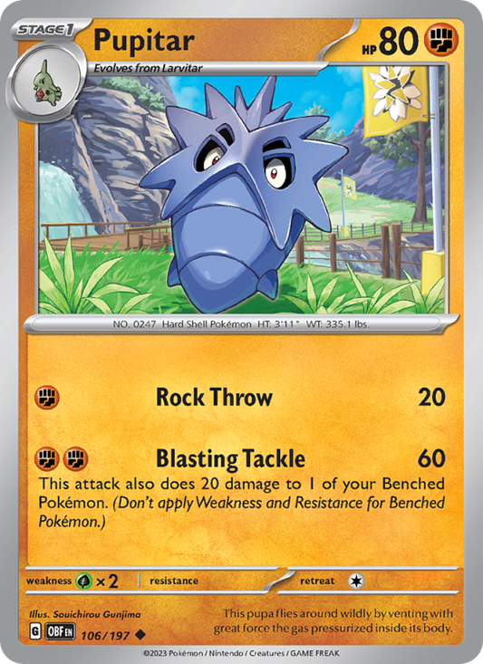 Pupitar (106/197) Reverse Holo card image