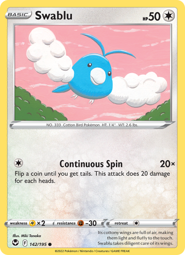 Swablu (142/195) Reverse Holo card image