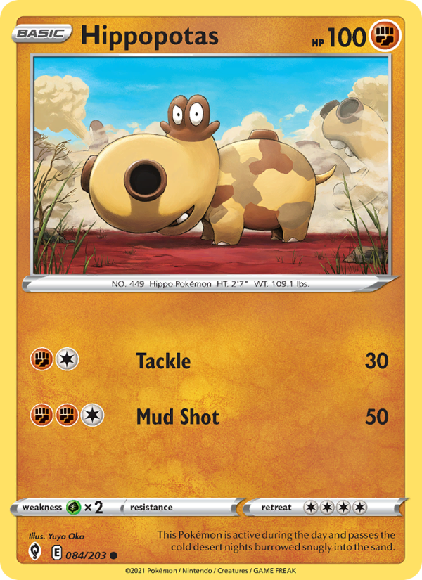 Hippopotas (084/203) Reverse Holo card image