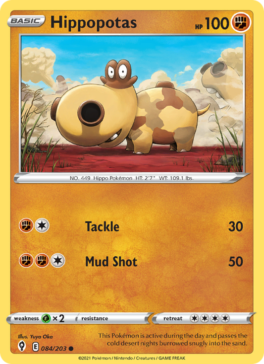 Hippopotas (084/203) Reverse Holo card image