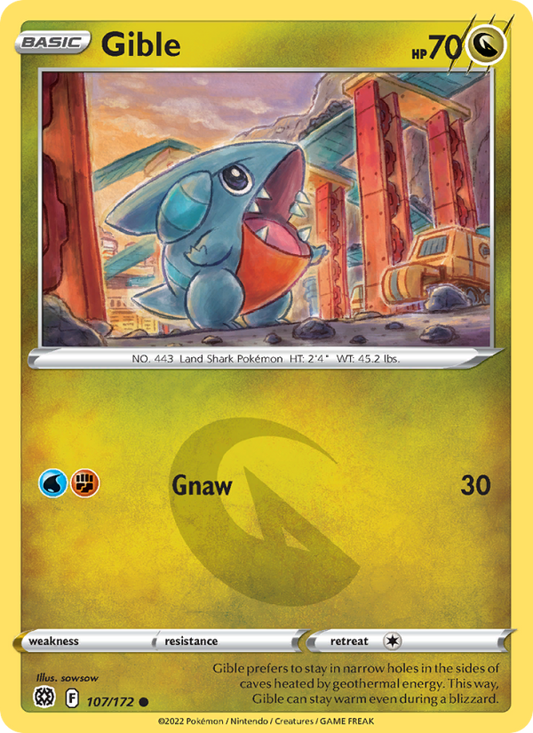 Gible (107/172) Reverse Holo card image