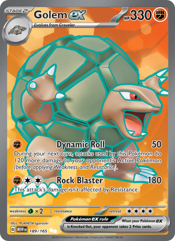 Golem ex (189/165) Holographic card image