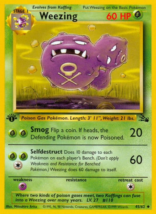 Weezing (045/62) Reverse Holo card image