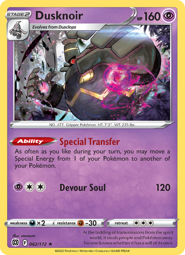 Dusknoir (062/172) Reverse Holo card image
