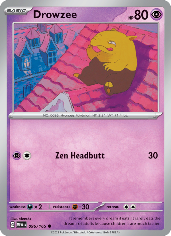 Drowzee (096/165) Reverse Holo card image