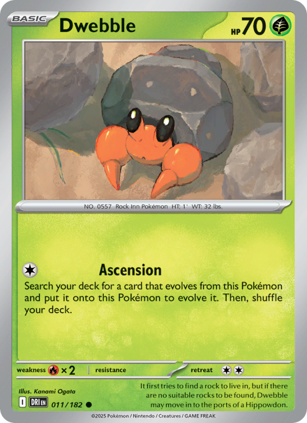 Dwebble (011/182) Reverse Holo card image