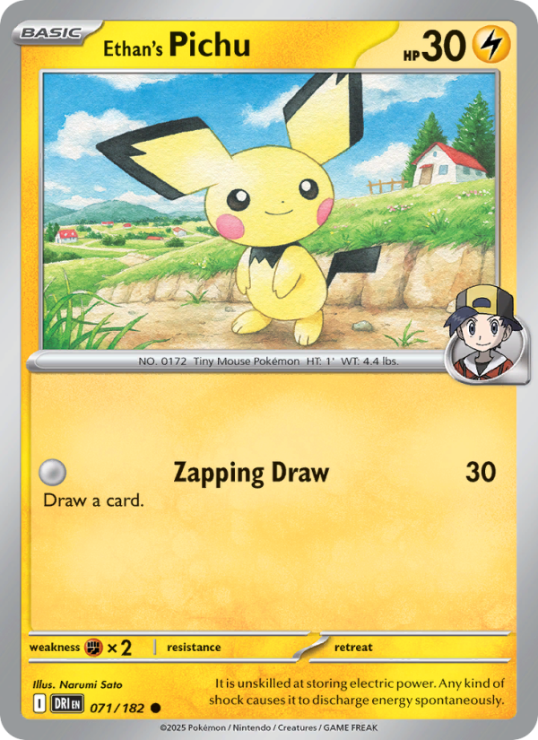 Ethan's Pichu (071/182) Reverse Holo card image