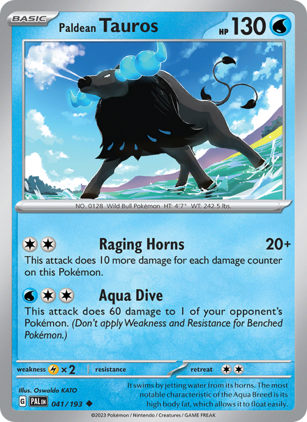 Paldean Tauros (041/193) Reverse Holo card image