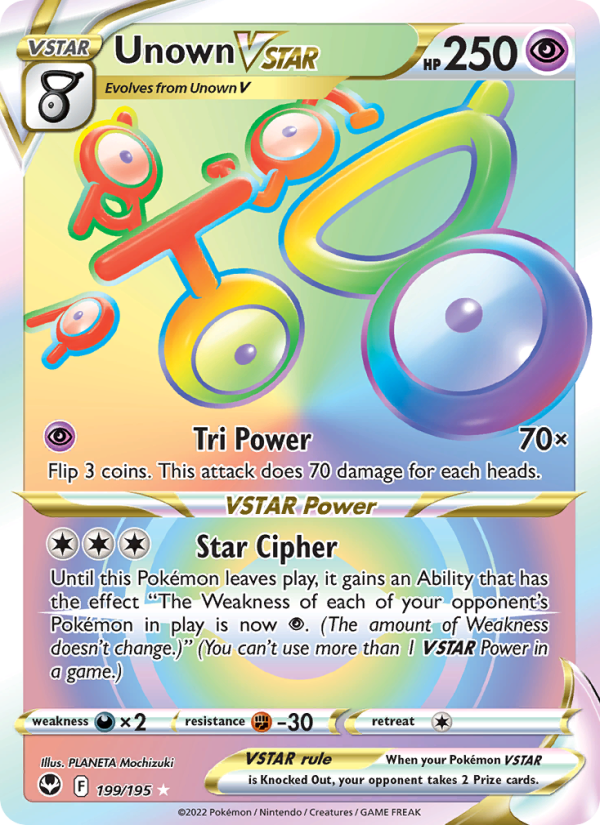 Unown VSTAR (199/195) Holographic card image
