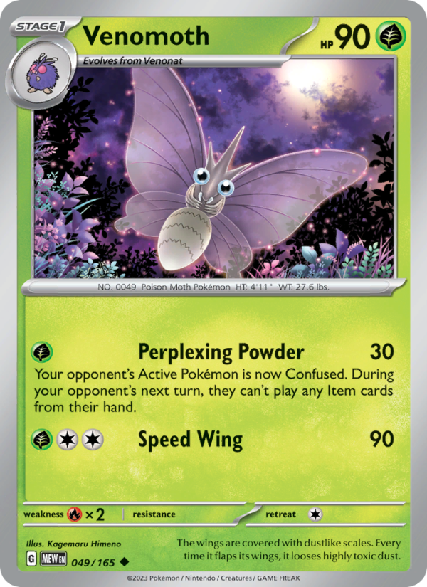 Venomoth (049/165) Reverse Holo card image