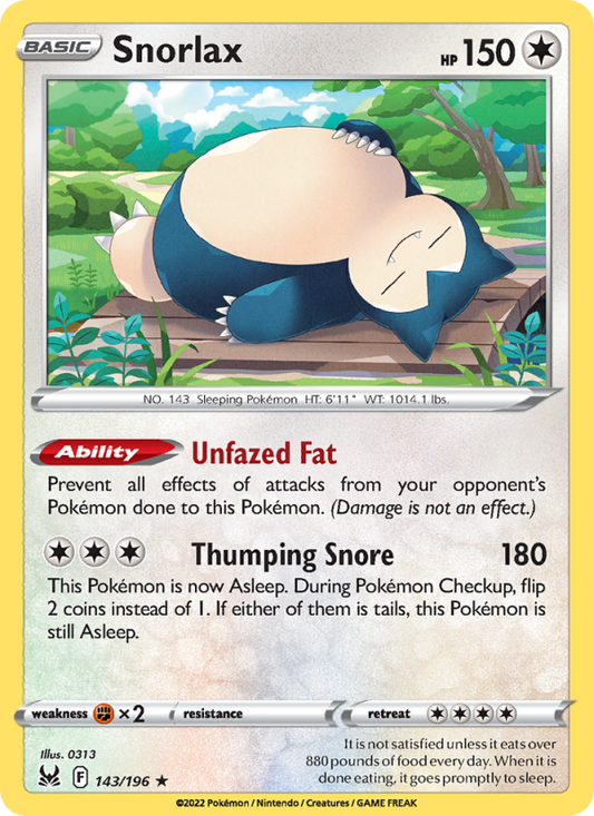 Snorlax (143/196) Reverse Holo card image