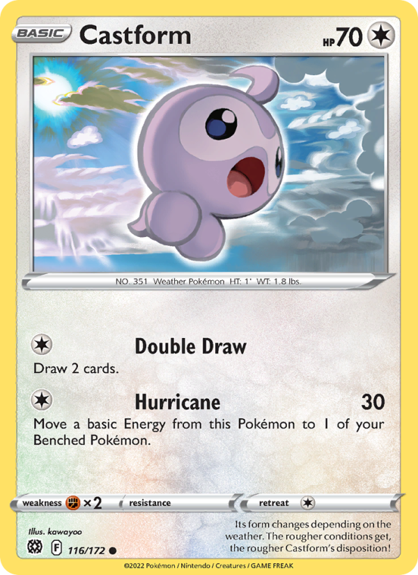 Castform (116/172) Reverse Holo card image