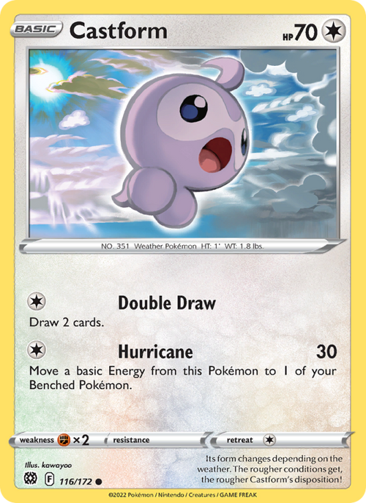 Castform (116/172) Reverse Holo card image