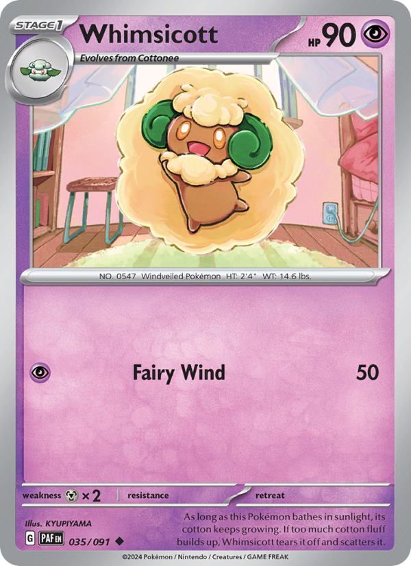 Whimsicott (035/91) Reverse Holo card image