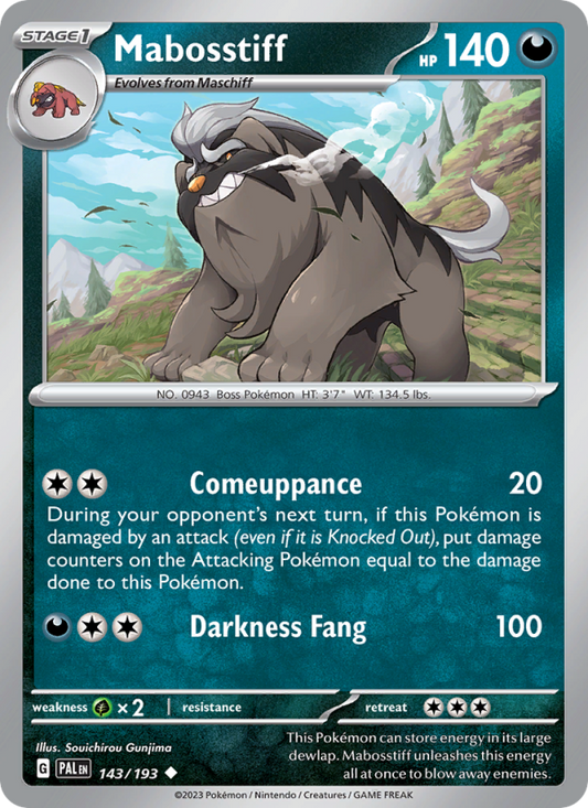Mabosstiff (143/193) Reverse Holo card image