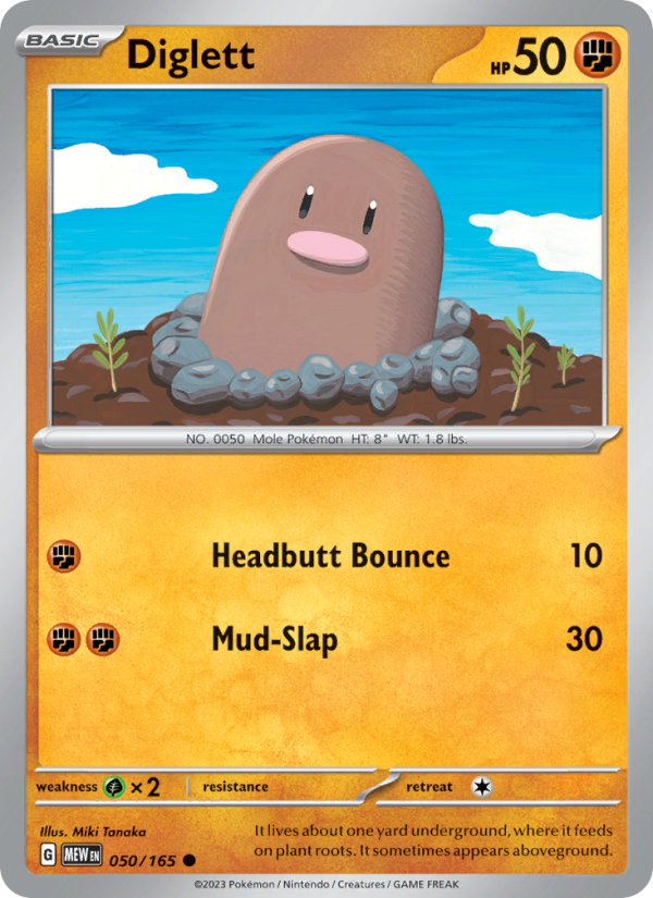 Diglett (050/165) Reverse Holo card image
