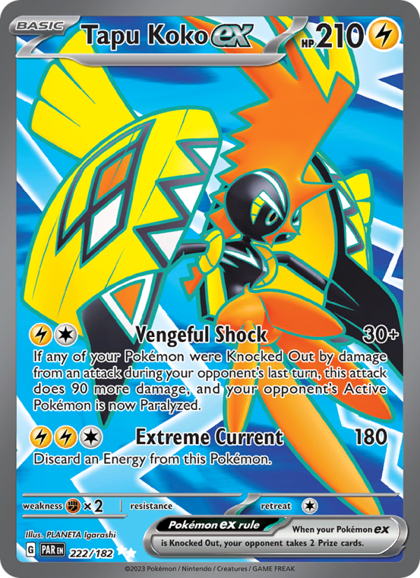 Tapu Koko ex (222/182) Holographic card image