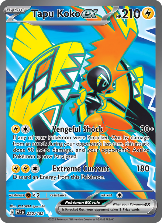 Tapu Koko ex (222/182) Holographic card image