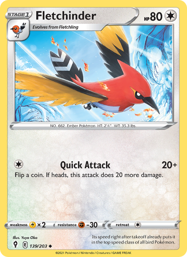 Fletchinder (139/203) Reverse Holo card image