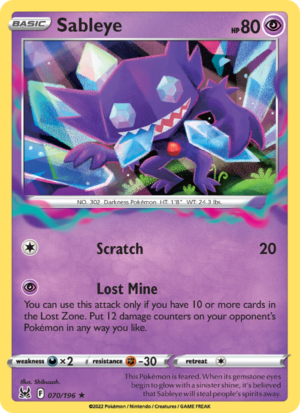 Sableye (070/196) Reverse Holo card image
