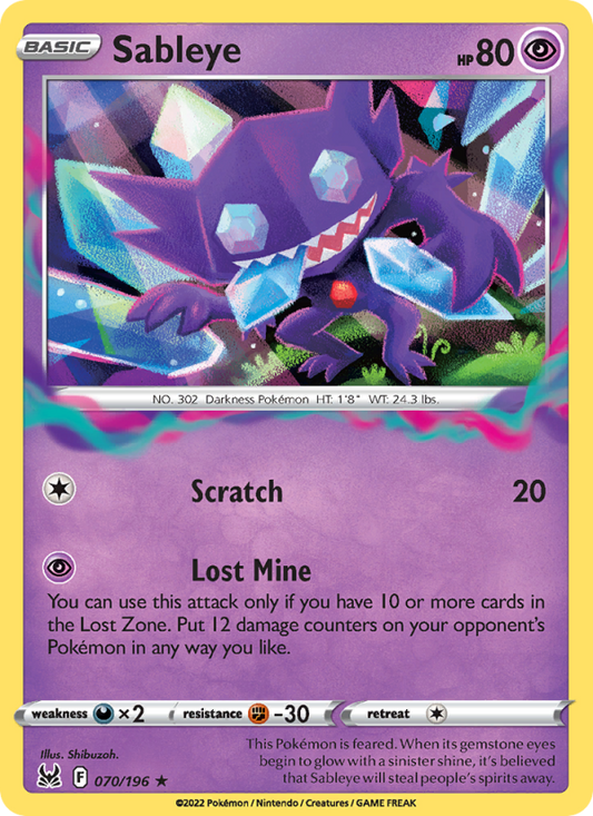 Sableye (070/196) Reverse Holo card image