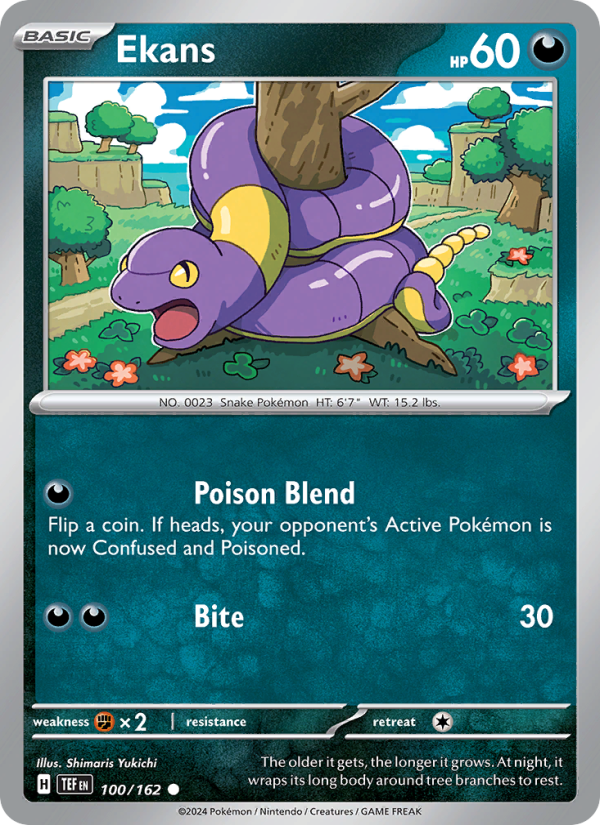 Ekans (100/162) Reverse Holo card image