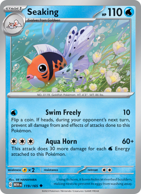 Seaking (119/165) Reverse Holo card image