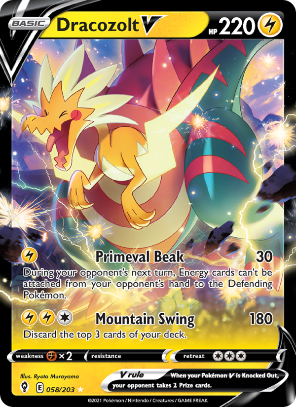 Dracozolt V (058/203) Holographic card image