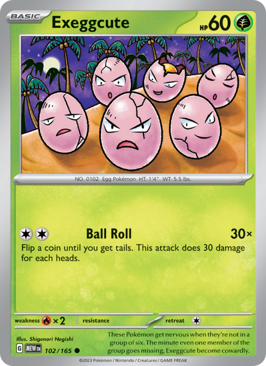 Exeggcute (102/165) Reverse Holo card image