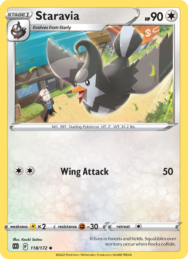 Staravia (118/172) Reverse Holo card image