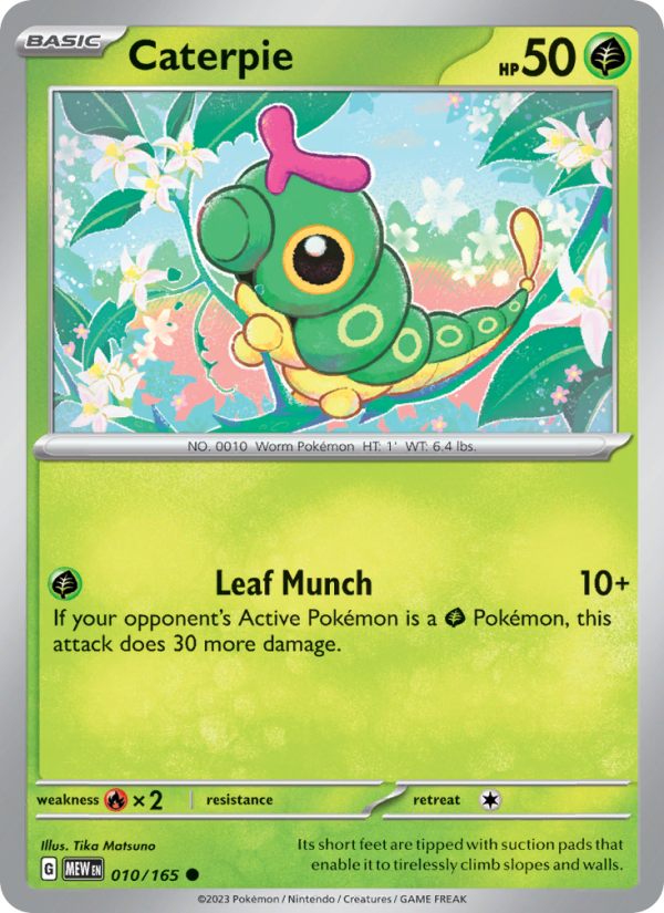 Caterpie (010/165) Reverse Holo card image