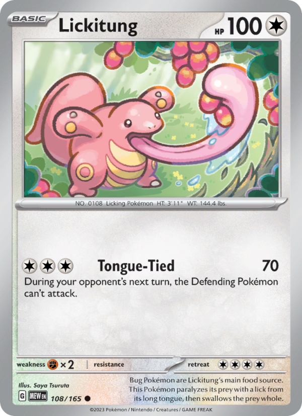 Lickitung (108/165) Reverse Holo card image