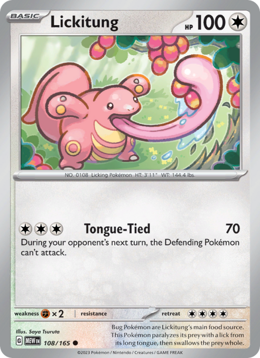 Lickitung (108/165) Reverse Holo card image